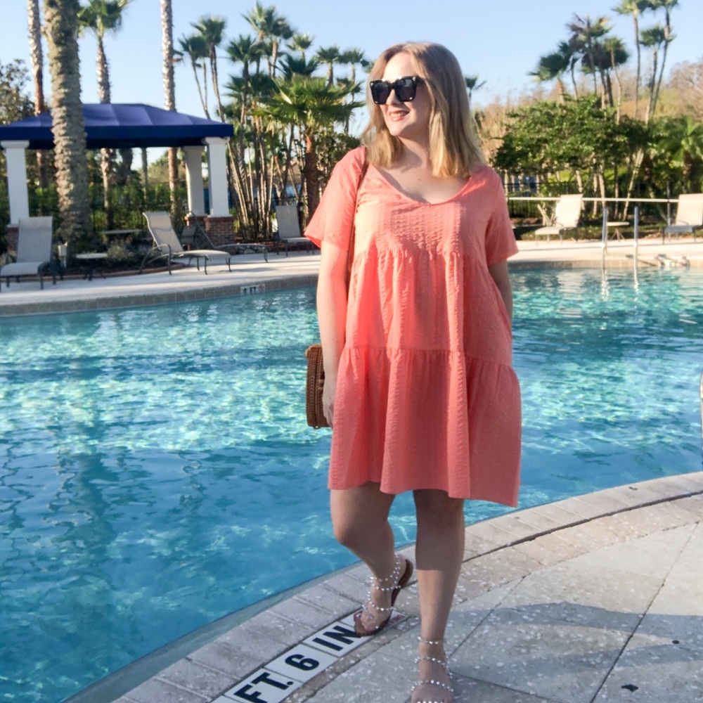 Peach sundress/swim cover up